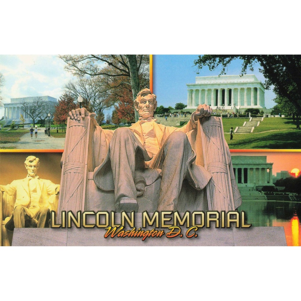 Lincoln Memorial Washington DC Multi-View Postcard Abraham Lincoln Statue Vtg